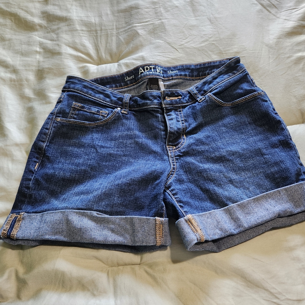 Apt. 9 Blue Jean Shorts with Cuffed Hem